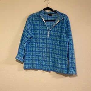 Lands End SnowFlakes Fleece Quarter Zip